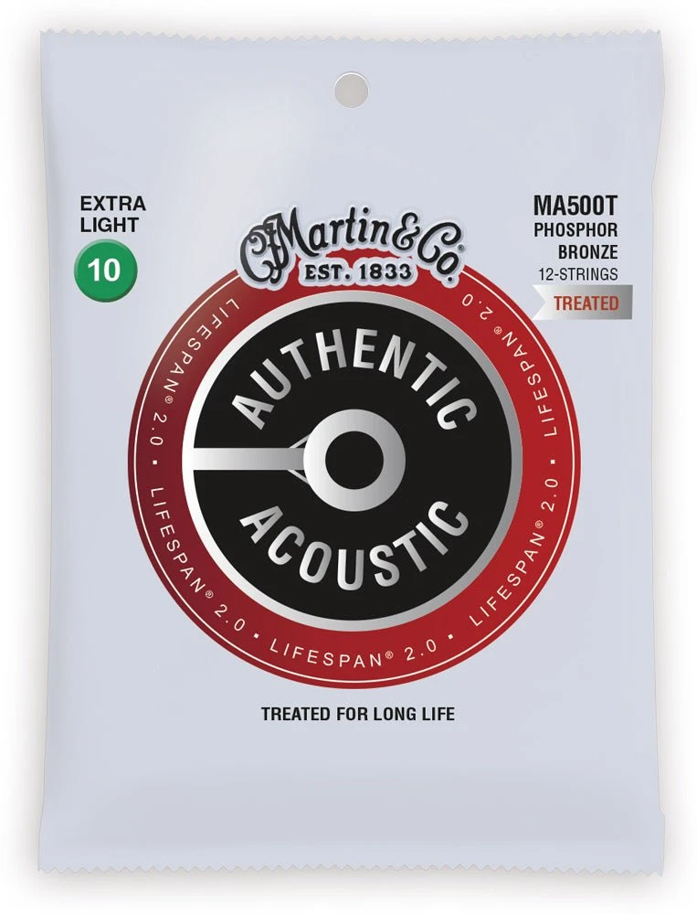 Martin Authentic Treated Acoustic Lifespan 2.0 Guitar Strings - 92/8 Phosphor 1 Martin Authentic Treated Acoustic Lifespan 2.0 Guitar Strings - 92/8 Phosphor