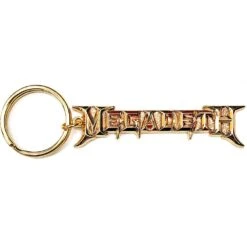MEGADETH KEYCHAIN: GOLD LOGO (DIE-CAST RELIEF)