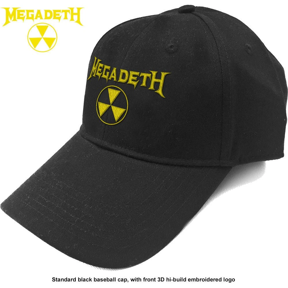 MEGADETH UNISEX BASEBALL CAP: HAZARD LOGO 1 MEGADETH UNISEX BASEBALL CAP: HAZARD LOGO