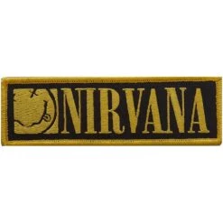 NIRVANA STANDARD WOVEN PATCH: LOGO & HAPPY FACE