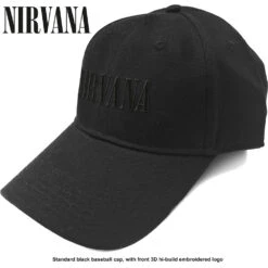 NIRVANA UNISEX BASEBALL CAP: TEXT LOGO