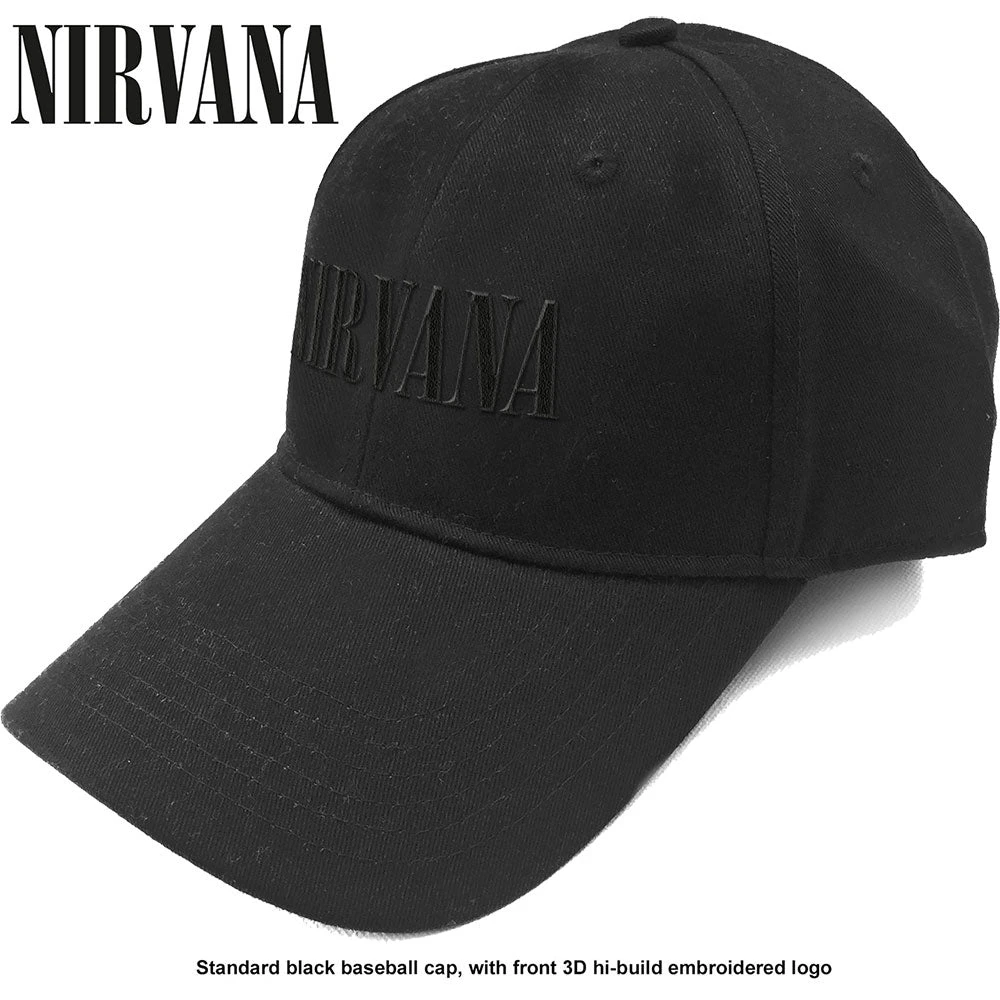 NIRVANA UNISEX BASEBALL CAP: TEXT LOGO 1 NIRVANA UNISEX BASEBALL CAP: TEXT LOGO