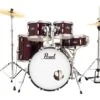 Pearl Roadshow 5-Piece Drum Set With 20" Bass Drum, Hardware & Cymbals, Red Wine -Faders Music Store pearl roadshow 5 piece drum set with 20 bass drum hardware cymbals red wine erikson music 724594