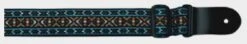 Profile 2' Guitar Strap Jacquard Weave-Skyblue & Edging Pattern