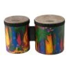 Remo Kid's Percussion, Bongos, 5/6 Diameters, Rain Forest Fabric -Faders Music Store remo kids percussion bongos 56 diameters rain forest fabric coast music 492596