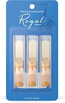 RICO Royal Filed Bb Tenor Sax Reeds, 3 Pack