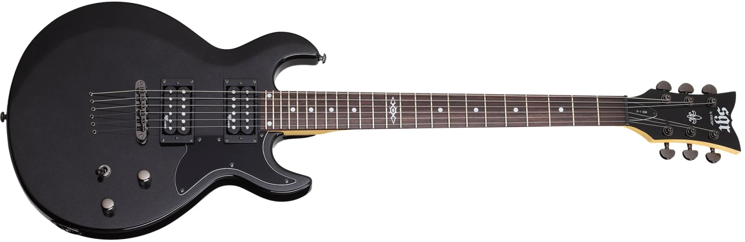 Schecter S-1 SGR Electric Guitar, Midnight Satin Black 1 Schecter S-1 SGR Electric Guitar, Midnight Satin Black