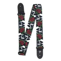 SKULLS & ROSES POLYESTER GUITAR STRAP