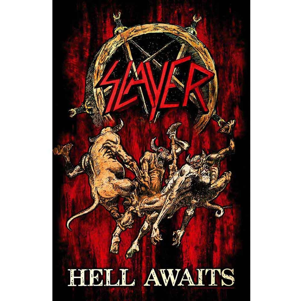 Slayer Textile Poster Hell Awaits 1 Slayer Textile Poster Hell Awaits