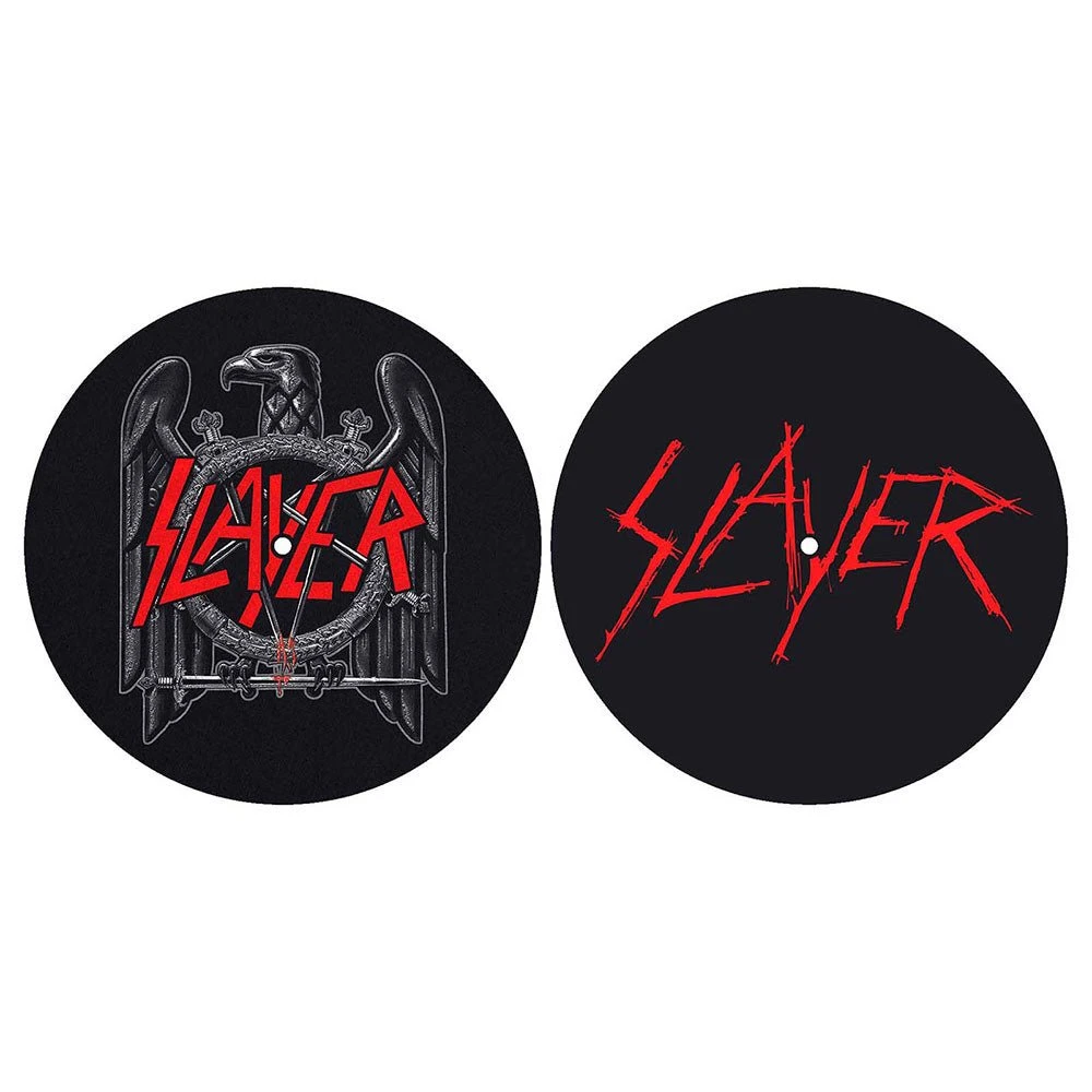 SLAYER TURNTABLE SLIPMAT SET: EAGLE/SCRATCHED LOGO (RETAIL PACK) 1 SLAYER TURNTABLE SLIPMAT SET: EAGLE/SCRATCHED LOGO (RETAIL PACK)