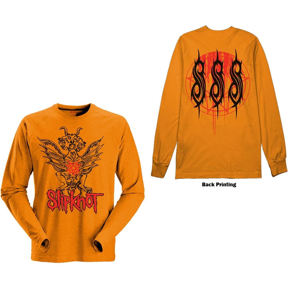 SLIPKNOT UNISEX LONG SLEEVED T-SHIRT: WINGED DEVIL (BACK PRINT) 1 SLIPKNOT UNISEX LONG SLEEVED T-SHIRT: WINGED DEVIL (BACK PRINT)