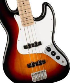 Squier Affinity Series Jazz Bass, Maple Fingerboard, White Pickguard, 3-Color Sunburst -Faders Music Store squier affinity series jazz bass maple fingerboard white pickguard 3 color sunburst fmic 418778