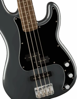 Squier Affinity Series Precision Bass PJ, Laurel Fingerboard, Black Pickguard, Charcoal Frost Metallic -Faders Music Store squier affinity series precision bass pj laurel fingerboard black pickguard charcoal frost metallic fmic 886114