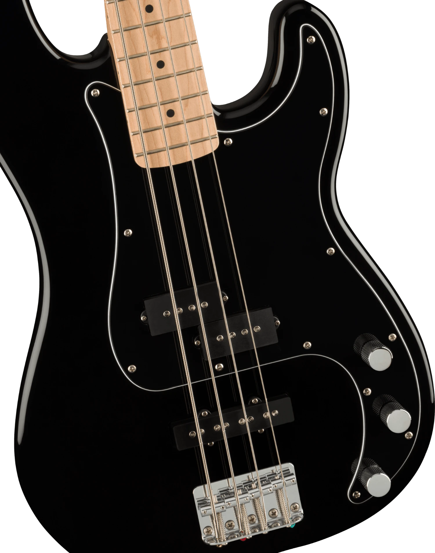 Squier Affinity Series Precision Bass PJ Pack, Maple Fingerboard, Black, Gig Bag, Rumble 15 - 120V 4 Squier Affinity Series Precision Bass PJ Pack, Maple Fingerboard, Black, Gig Bag, Rumble 15 - 120V - Image 4