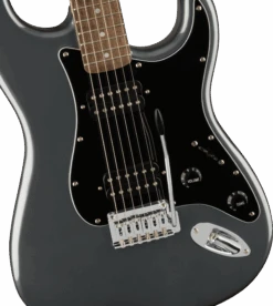 Squier Affinity Series™ Stratocaster® HH, Laurel Fingerboard, Black Pickguard, Charcoal Frost Metallic -Faders Music Store squier affinity series stratocaster hh laurel fingerboard black pickguard charcoal frost metallic fmic 216846