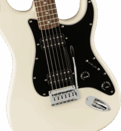 Squier Affinity Series™ Stratocaster® HH, Laurel Fingerboard, Black Pickguard, Olympic White -Faders Music Store squier affinity series stratocaster hh laurel fingerboard black pickguard olympic white fmic 652972