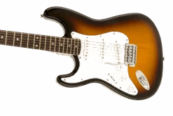 Squier Affinity Series™ Stratocaster®, Left-Handed, Laurel Fingerboard, Brown Sunburst -Faders Music Store squier affinity series stratocaster left handed laurel fingerboard brown sunburst fmic 927392