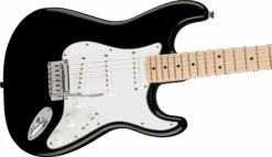 Squier Affinity Series™ Stratocaster®, Maple Fingerboard, White Pickguard, Black -Faders Music Store squier affinity series stratocaster maple fingerboard white pickguard black fmic 994859
