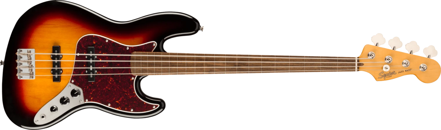 Squier Classic Vibe '60S Jazz Bass® Fretless, Laurel Fingerboard, 3-Color Sunburst 1 Squier Classic Vibe '60S Jazz Bass® Fretless, Laurel Fingerboard, 3-Color Sunburst