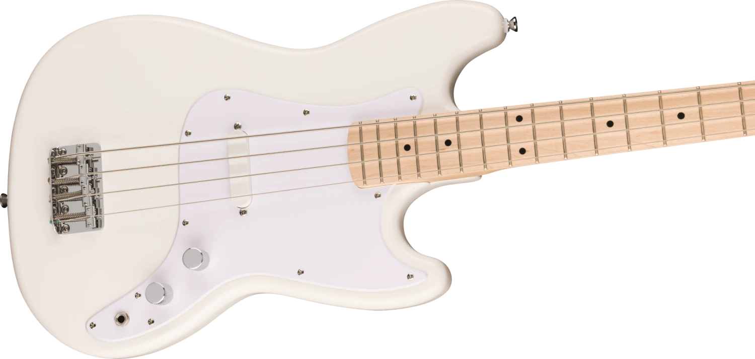 Squier Sonic® Bronco™ Bass, Maple Fingerboard, White Pickguard, Arctic White 4 Squier Sonic® Bronco™ Bass, Maple Fingerboard, White Pickguard, Arctic White - Image 4