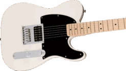 Squier Sonic™ Esquire® H, Maple Fingerboard, Black Pickguard, Arctic White -Faders Music Store squier sonic esquire h maple fingerboard black pickguard arctic white fmic 599837