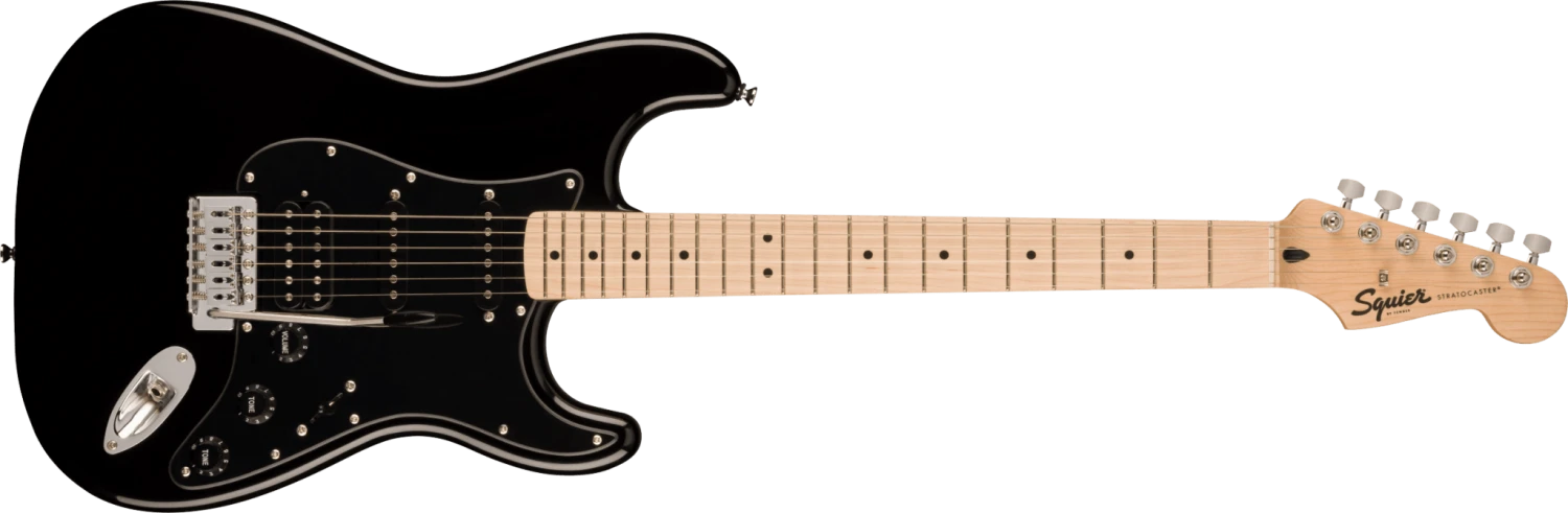 Squier Sonic® Stratocaster® HSS, Maple Fingerboard, Black Pickguard, Black 1 Squier Sonic® Stratocaster® HSS, Maple Fingerboard, Black Pickguard, Black