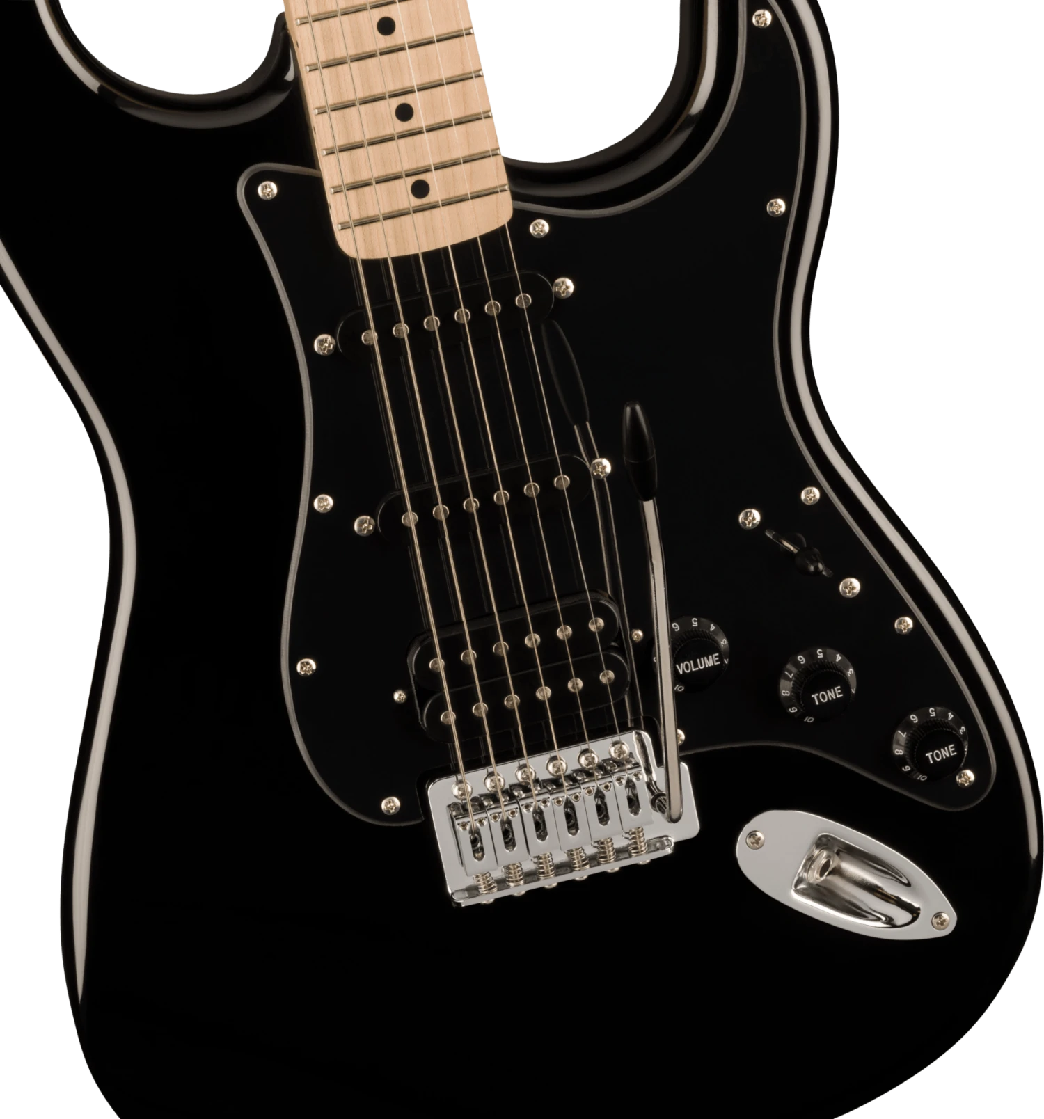 Squier Sonic® Stratocaster® HSS, Maple Fingerboard, Black Pickguard, Black 3 Squier Sonic® Stratocaster® HSS, Maple Fingerboard, Black Pickguard, Black - Image 3