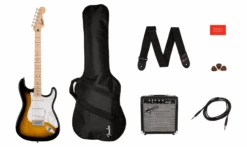 Squier Sonic™ Stratocaster® Pack, Maple Fingerboard, 2-Color Sunburst, Gig Bag, 10G - 120V