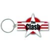 THE CLASH KEYCHAIN: STARS & STRIPES (ENAMEL IN-FILL) -Faders Music Store the clash keychain stars stripes enamel in fill rock off trade 346353