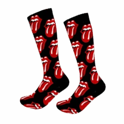 THE ROLLING STONES ALL OVER RED TONGUES SOCKS, 1 PAIR