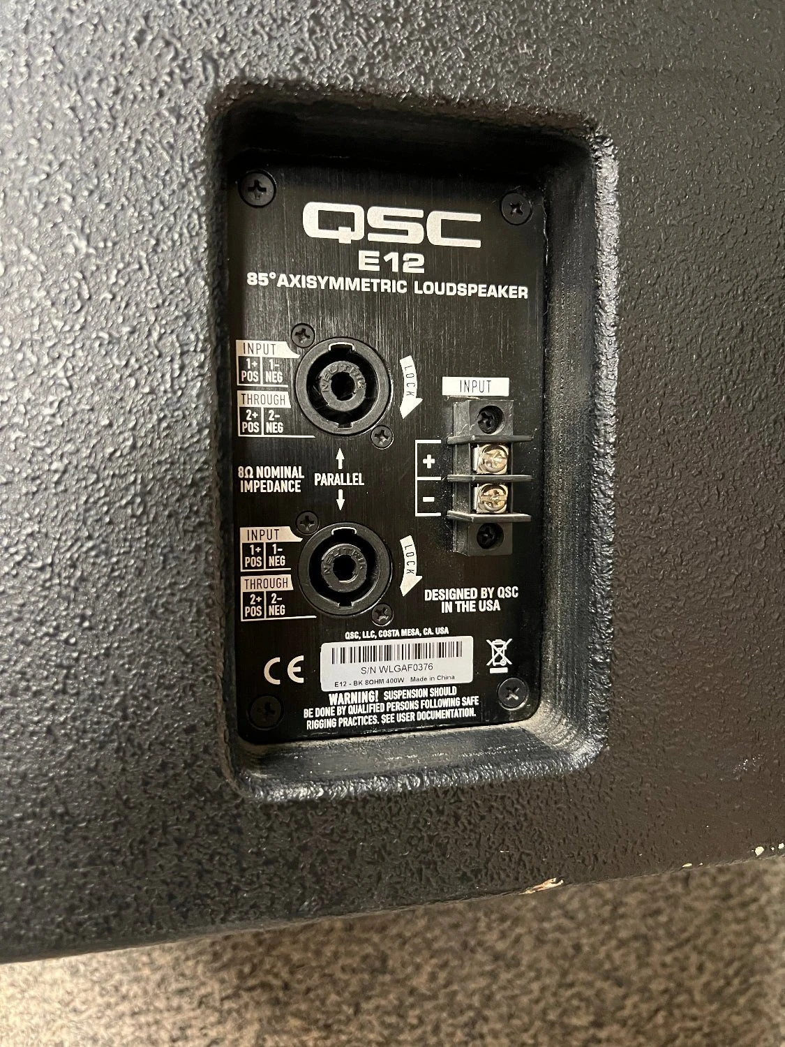 Used QSC E12 Passive 12" Speaker W/ Cover 4 Used QSC E12 Passive 12" Speaker W/ Cover - Image 4