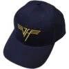 Van Halen Unisex Baseball Cap Text & Yellow Logo (Navy Blue)