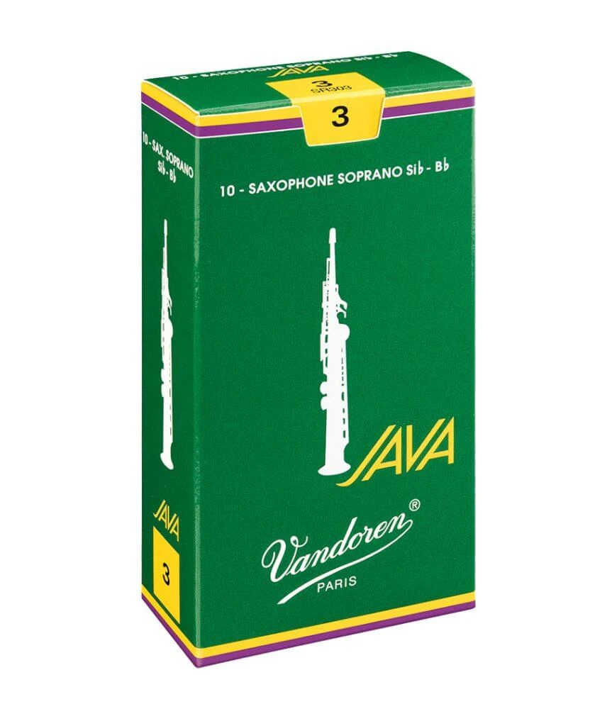 Vandoren Java Sib - Bb Soprano Saxophone 10 Pack Reeds 1 Vandoren Java Sib - Bb Soprano Saxophone 10 Pack Reeds