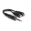 Y Cable, 1/4 In TS To Dual RCAF -Faders Music Store y cable 14 in ts to dual rcaf yorkville 275678