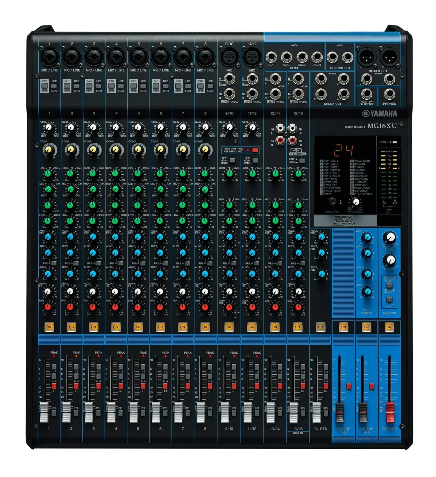 Yamaha MG16XU 16-channel Mixer W/ USB And FX 1 Yamaha MG16XU 16-channel Mixer W/ USB And FX